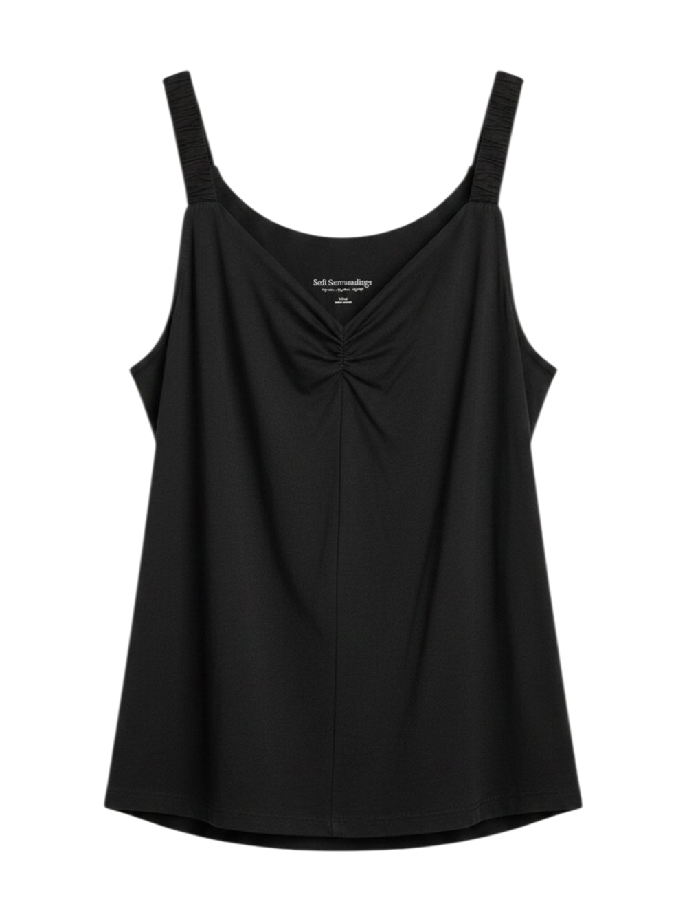 NWT Soft Surroundings Black V-Neck Tongass Tank Top Summer Staple Large 14/16